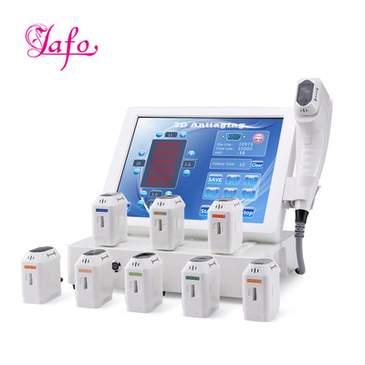 20000 disparos de levantamiento de cara anti-arrugas de alta intensidad enfocado con ultrasonido 3D 4D Mini Hifu Machine
